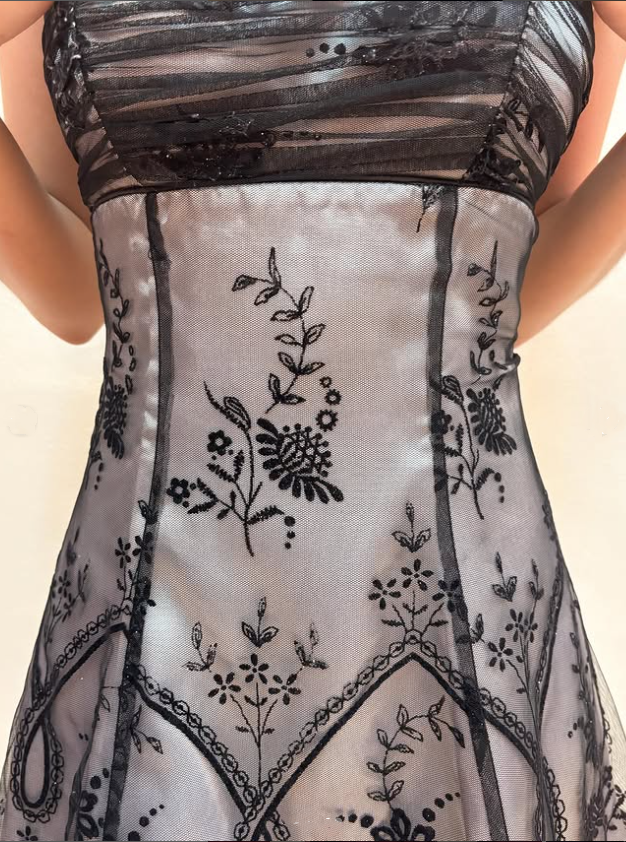 Y2K Schwarz Grau Ballkleid Homecoming Kleid Gothic Kleid Feenkleid gh4600