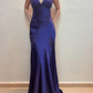 Purple Beaded Long Satin Ball Gown Evening Dress Party Dress gh4811
