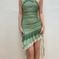 Green shiny ruffle chiffon homecoming dress fashion birthday party dress gh4814