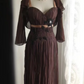 Brown Shiny Beaded Chiffon Homecoming Dress Fashion Birthday Party Dress Evening Dress gh4815