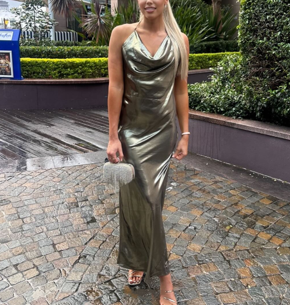 Green Fashion Elegant Spaghetti Strap Long Satin prom dress Evening Dress Wedding Guest Party Dress gh3111