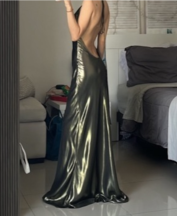 Green Fashion Elegant Spaghetti Strap Long Satin prom dress Evening Dress Wedding Guest Party Dress gh3111