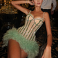 ✨Girlhomeshops-Green shiny gorgeous fashion short tulle homecoming dress birthday party dress gh4994
