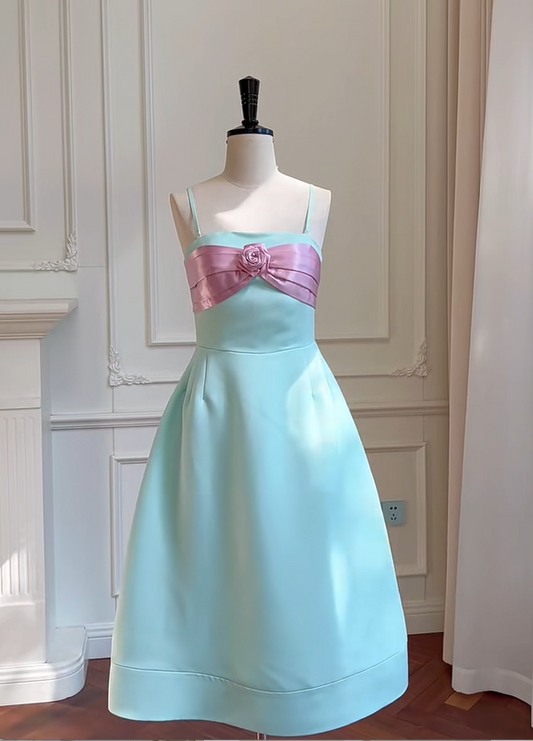 Girlhomeshops -Green sweet cute short satin homecoming dress birthday party dress gh5100