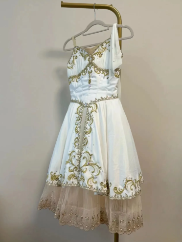 Girlhomeshops-White Beaded Short Vintage Floral Satin Homecoming Dress Birthday Party Dress gh5127