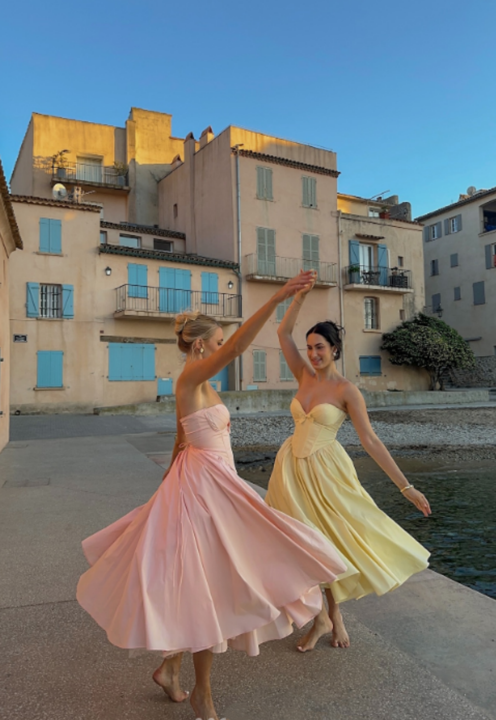 Girlhomeshops-Yellow pink basic simple sweetheart neckline A-line short satin short tea length homecoming dress birthday dress gh5290