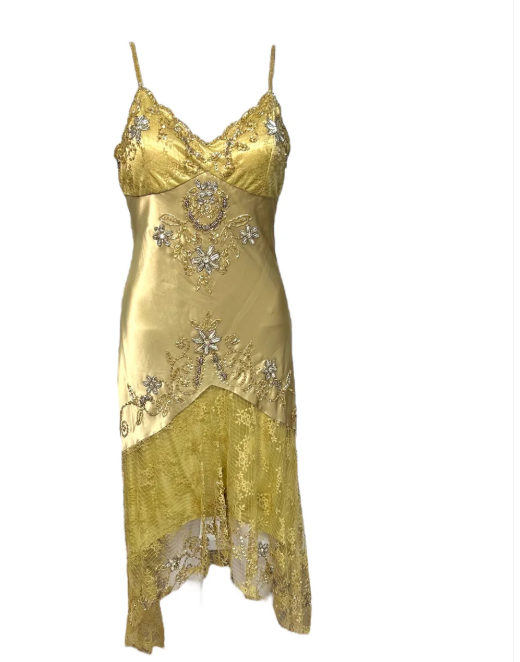 Gold Vintage Fashion Beaded Short Satin Homecoming Dress Birthday Party Dress gh4851