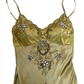 Gold Vintage Fashion Beaded Short Satin Homecoming Dress Birthday Party Dress gh4851