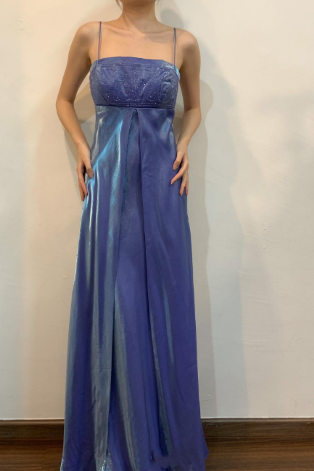 Girlhomeshops – Exquisites, florales, perlenbesetztes, modisches, langes Satin-Ballkleid, Abschlussrobe gh5528