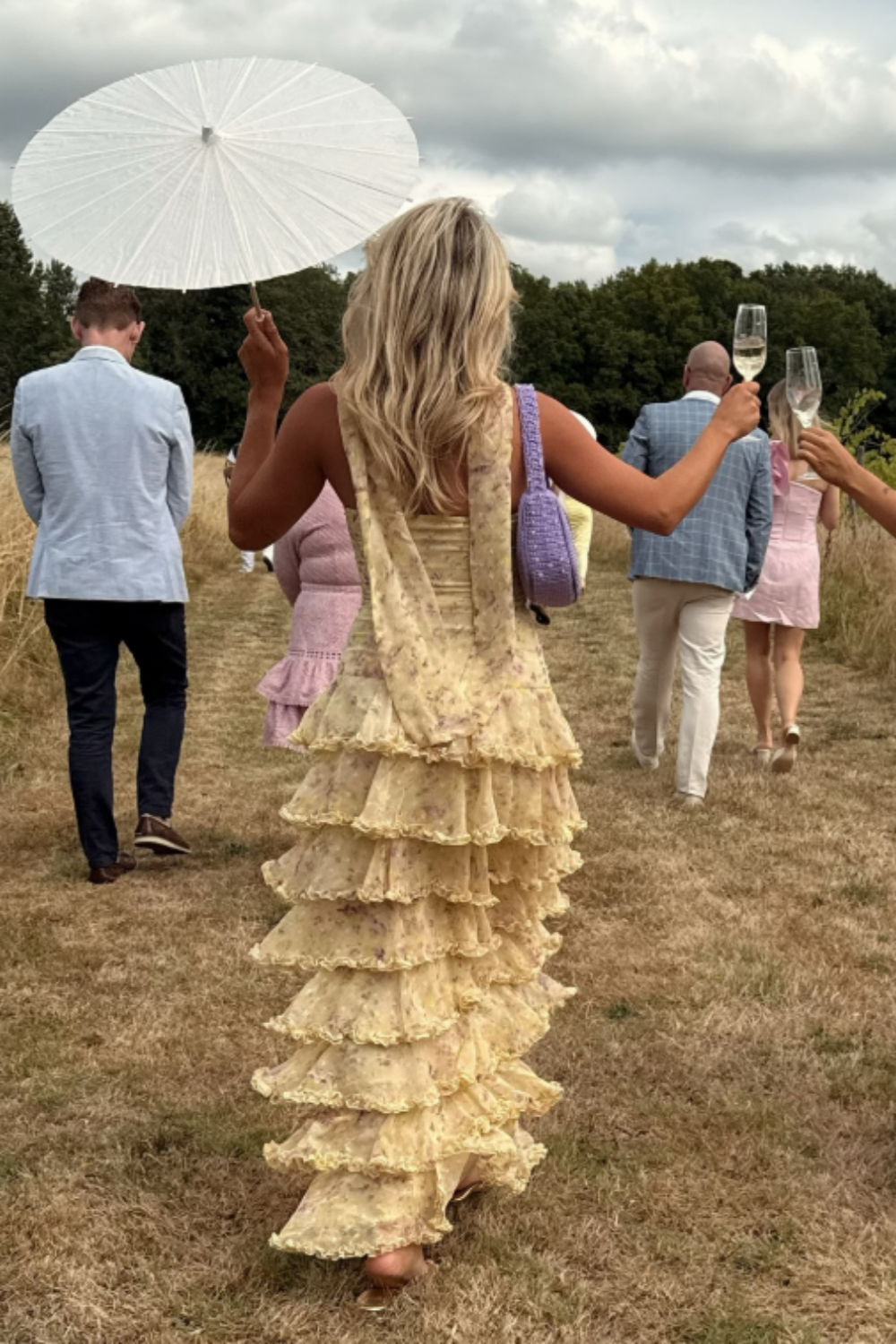 (Dress fabrics are out of stock, only other floral fabrics can be made)Girlhomeshops-Yellow floral long chiffon party dress wedding guest dress gh5202