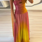 girlhomeshops--Pink Yellow Vogue Gradient Long Chiffon Prom Dress Wedding Guest Party Dress gh5569