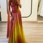 girlhomeshops--Pink Yellow Vogue Gradient Long Chiffon Prom Dress Wedding Guest Party Dress gh5569