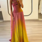 girlhomeshops--Pink Yellow Vogue Gradient Long Chiffon Prom Dress Wedding Guest Party Dress gh5569