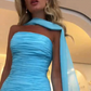 girlhomeshops--Blue Simple Vogue Long Chiffon Prom Dress Wedding Guest Party Dress gh5570