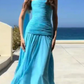 girlhomeshops--Blue Simple Vogue Long Chiffon Prom Dress Wedding Guest Party Dress gh5570
