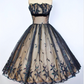 girlhomeshops--Black delicate lace short tulle A-line birthday dress homecoming dress gh5574