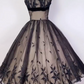 girlhomeshops--Black delicate lace short tulle A-line birthday dress homecoming dress gh5574