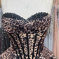 girlhomeshops-🐆🖤🤎 Fashionable exquisite beaded leopard print A-line short homecoming dresses tight hoco dresses gh5811