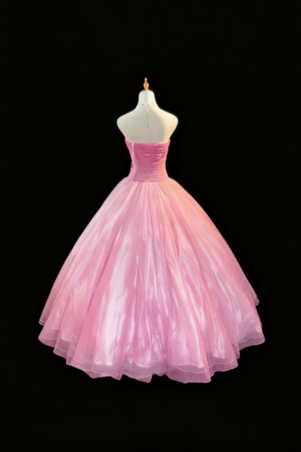 girlhomeshops - Robe bustier rose dégradé à manches longues et sans organza gh5822