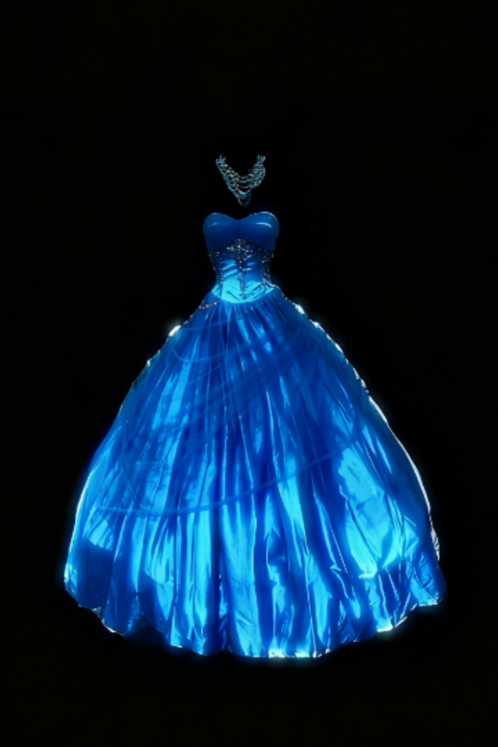 girlhomeshops - Robe longue bustier bleue en organza gh5823