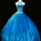 girlhomeshops - Robe longue bustier bleue en organza gh5823