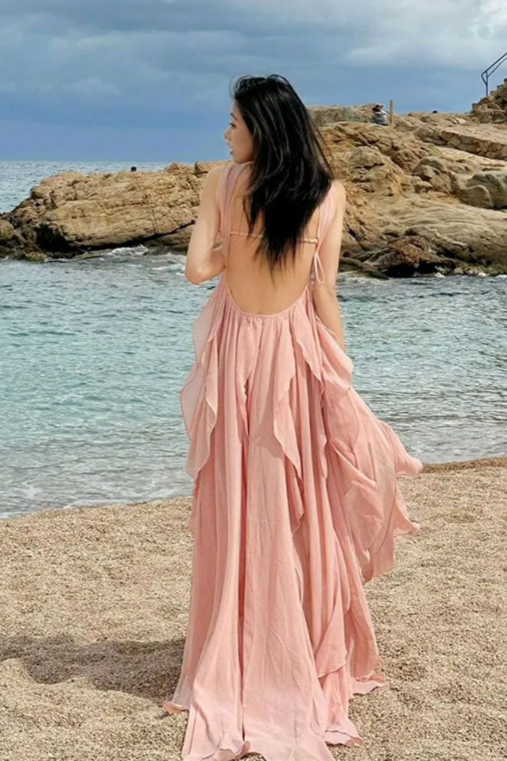 girlhomeshops-Strandurlaubskleid, Hochzeitsgastkleid, Partykleid, Freizeitkleid, bequemes Kleid, modisches Outfitgh5857