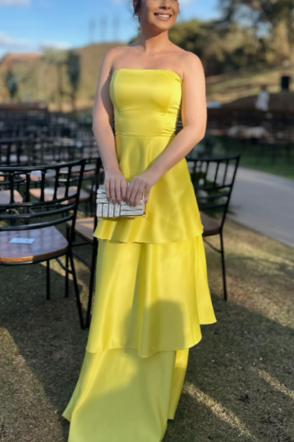 girlhomeshops-Gelb, modisch, lang, Satin, Ballkleid, schlichtes Abschlusskleid, Businesskleid, formelles Kleid, gh5863
