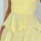 girlhomeshops-- Yellow elegant layered long chiffon prom dress graceful wedding guest party dress gh5567