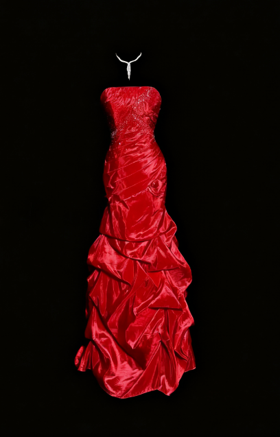 girlhomeshops-Prom Highlight Style Red Satin Rhinestone Strapless Floor-Length Prom Dress gh5880