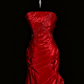girlhomeshops-Prom Highlight Style Rot Satin Strass Trägerlos Bodenlang Ballkleid gh5880