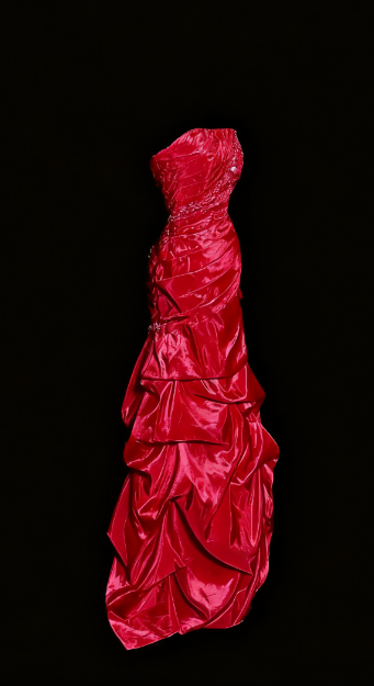 girlhomeshops-Prom Highlight Style Rot Satin Strass Trägerlos Bodenlang Ballkleid gh5880