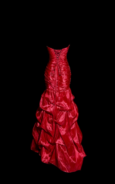 girlhomeshops-Prom Highlight Style Rot Satin Strass Trägerlos Bodenlang Ballkleid gh5880