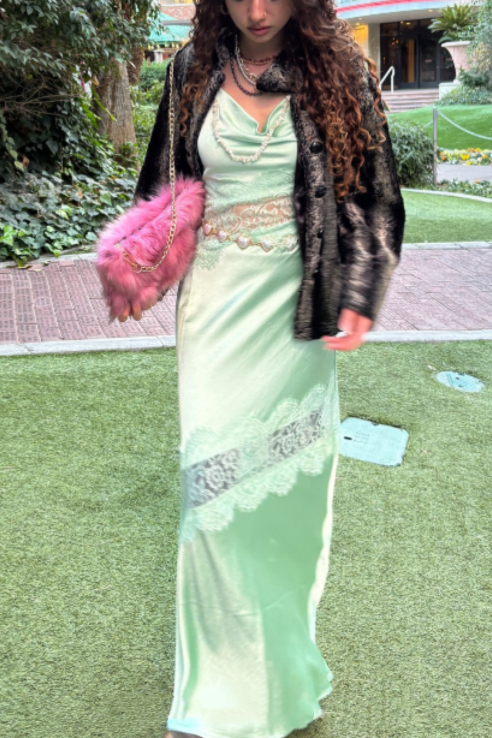 girlhomeshops-Hochzeitsgastkleid grün exquisite Spitze langes bodenlanges Abendkleid Ballkleid Partykleid gh5916