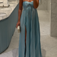 girlhomeshops-Blaues Tube-Top, modisch, elegant, lang, für Hochzeitsgäste, Partykleid, gh5924