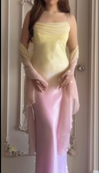 girlhomeshops - Enchanted Fairycore Ombre Kleid gh5966