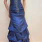 girlhomeshops-Vintage royal blue dress with sewn beading and adjustable back gh6178