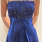 girlhomeshops-Dark Navy Blue Imperial Dress Sparkling and charming delicate beaded spaghetti strap vintage dress gh6179