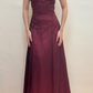 girlhomeshops-A simple yet elegant red mesh beaded strapless dress, a beautiful gown. gh6180