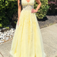 Yellow Tulle Long Dress Formal Dress gh6541