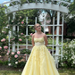Girlhomeshops--💛Gelber Tüll, modisches langes Prinzessinnen-Ballkleid, Partykleid, Ballkleid gh5451