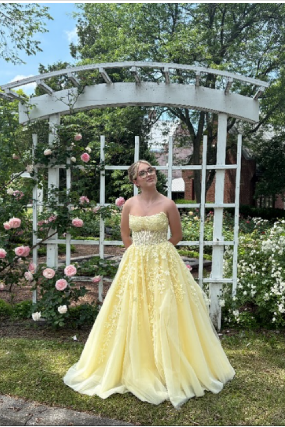Girlhomeshops--💛Gelber Tüll, modisches langes Prinzessinnen-Ballkleid, Partykleid, Ballkleid gh5451