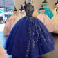 Shinning Dark Blue Quinceanera Dresses Beads Halter Neck Sweetheart Sweet 16 gh947