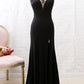Black Beaded Turtleneck Formal Tulle Mermaid Evening Gown Prom dresses Party Dress with Slits gh4897