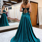 A-line Spaghetti Straps Corset Back Prom Dress With Split gh2670