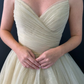 A line V Neck Glitter Tulle Prom Dress with Lace up Back gh2706