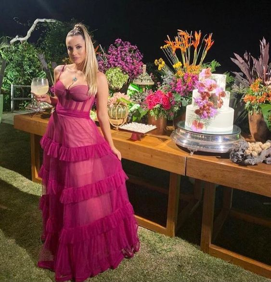 A-line Tulle Long Prom Dresses Fashion Formal Dress gh2814