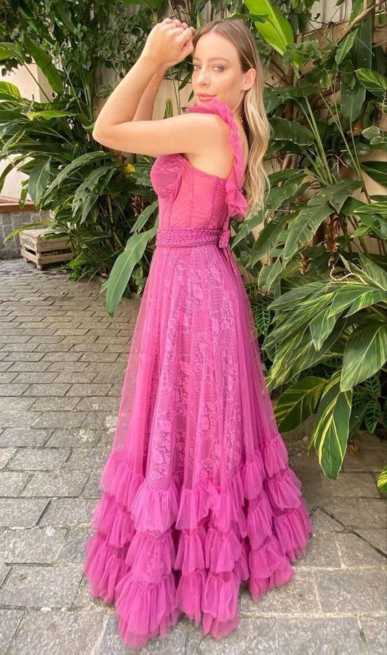 Pink Tulle A Line Prom DressFormal Evening Dress gh2825