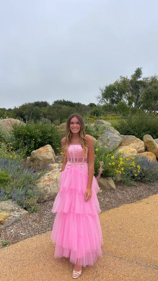 Pink Long Prom Dresses, Formal Dresses gh2900