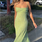 Spaghetti Straps Sparkly Long Prom Dresses Mermaid Prom Dress gh2918