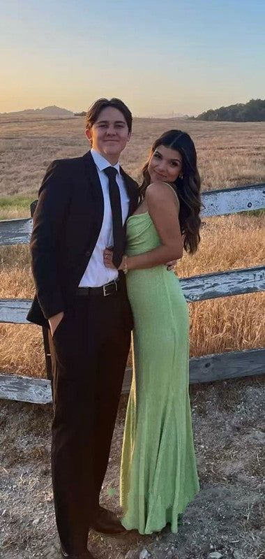 Spaghetti Straps Sparkly Long Prom Dresses Mermaid Prom Dress gh2918